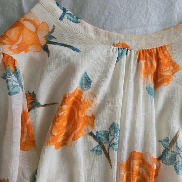 Floral Orange and Green Dress - Picture 4 of 7